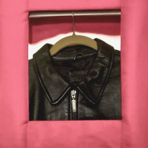 JACLYN SMITH CLASSIC Black LEATHER/Ribbed Sweater/JACKET Zip-up Long sleeve   M - Picture 3 of 15